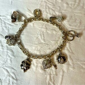 Sterling Bracelet with Cubic Zirconia Charms